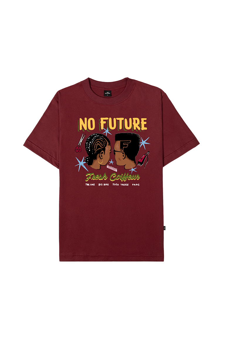 NO FUTURE - Camiseta Barber Shop Bordô