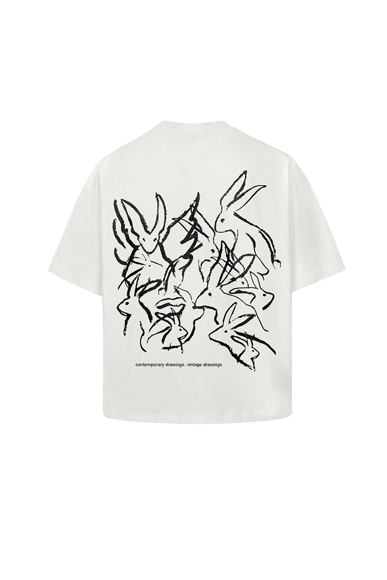 LÊPRE - CAMISETA VINTAGE DRAWINGS OFF WHITE