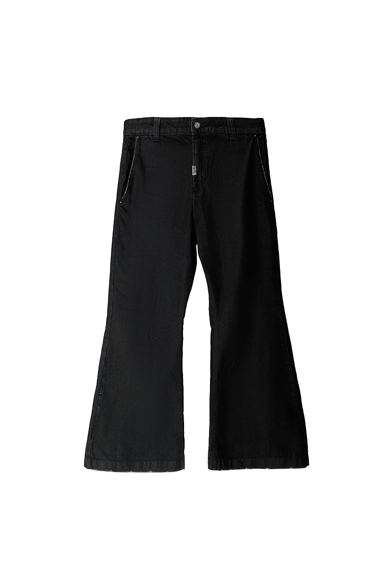 EGHO STUDIOS - CALÇA FLARED JEANS PRETA