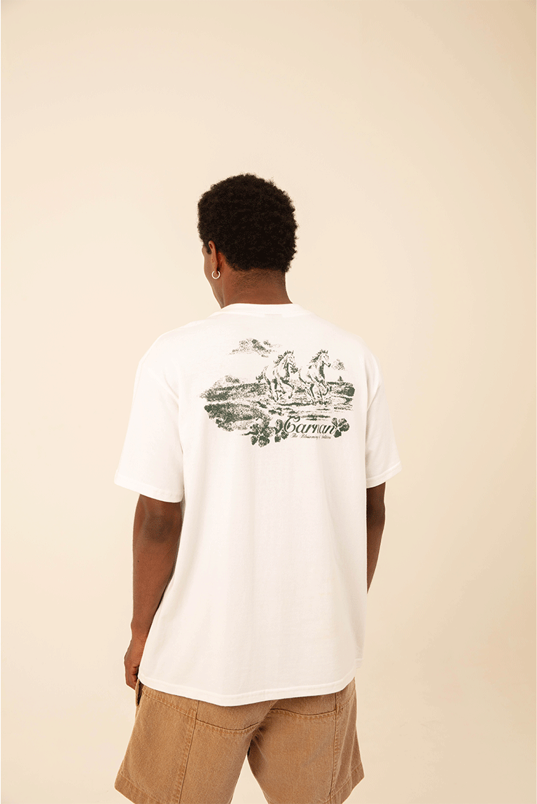 CARNAN - CAMISETA HORSES OFF WHITE