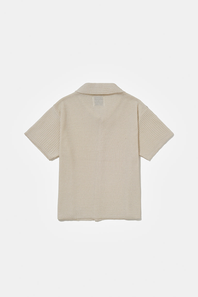 CARNAN - CAMISA TRICOT WAFFLE OFF WHITE