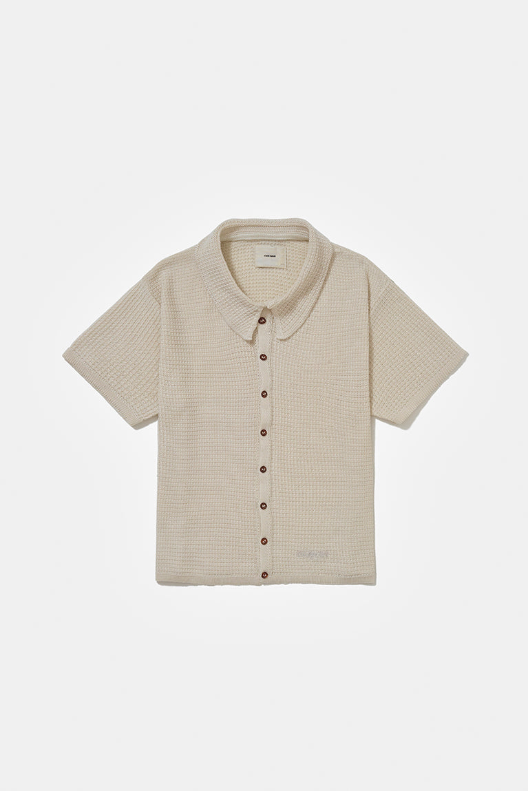 CARNAN - CAMISA TRICOT WAFFLE OFF WHITE