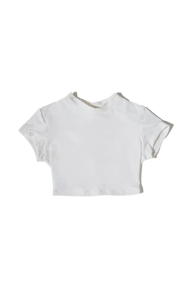 QUAE - camiseta CROPPED GOLINHA OFF WHITE